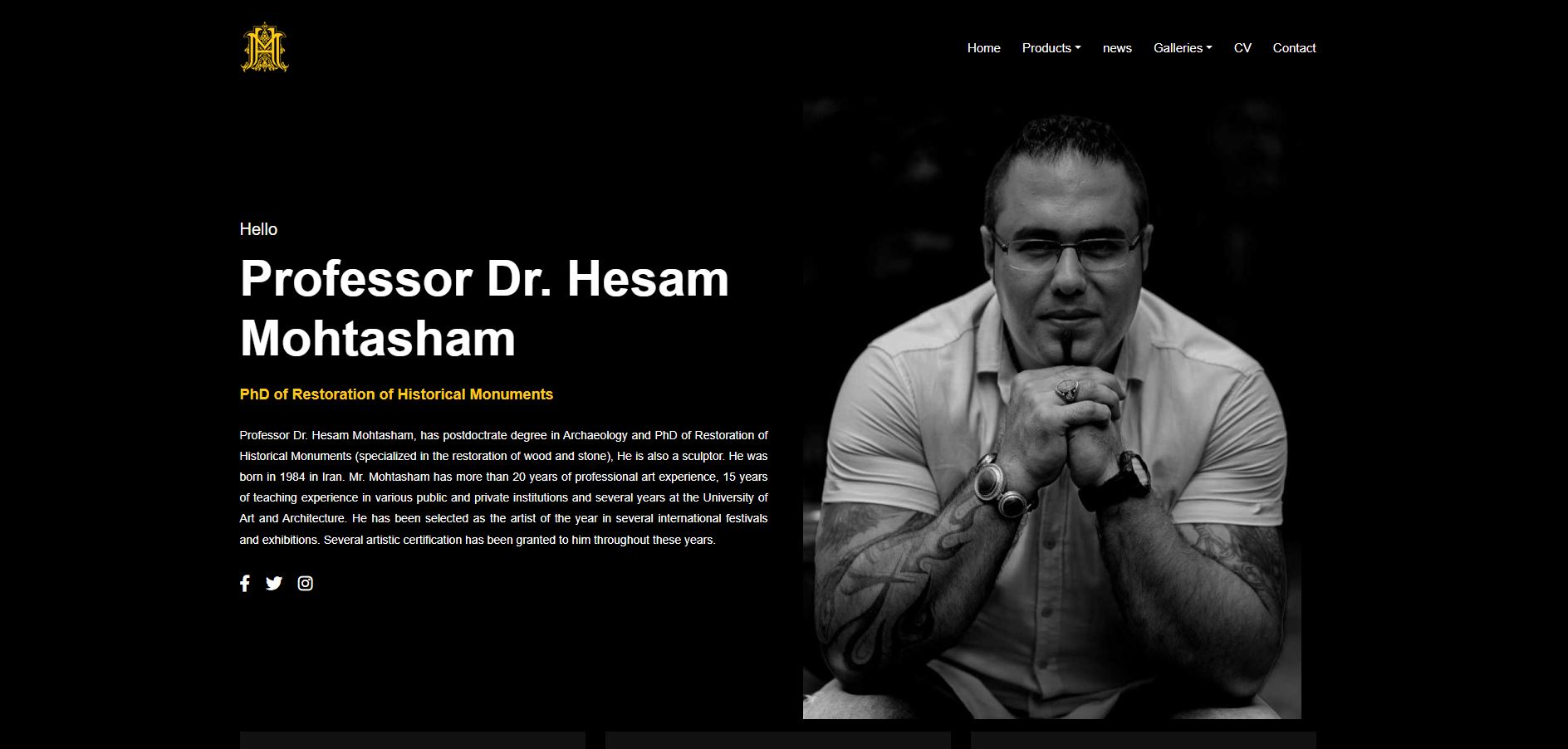 پروفسور دکتر حسام محتشم | متخصص مرمت بناهای تاریخی و هنرمند مجسمه‌ساز